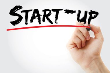 el start-up kırmızı marker ile yazma