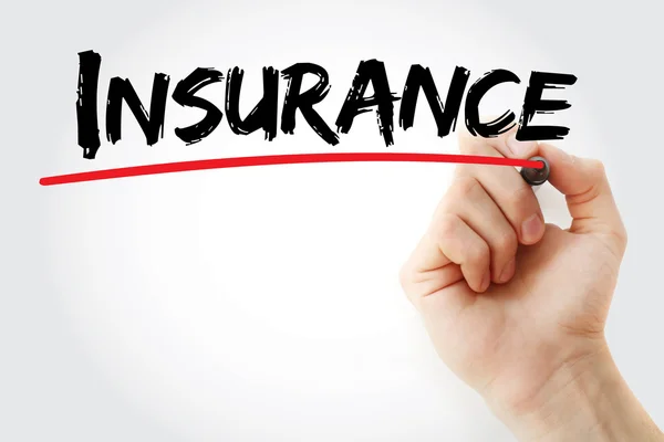 Hand writing Insurance with marker — Stock Photo, Image