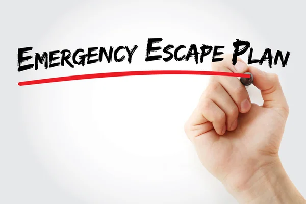 Escritura a mano Plan de escape de emergencia — Foto de Stock