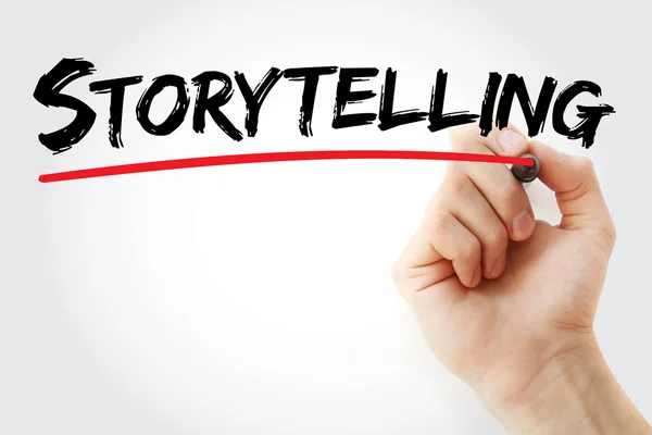 Scrittura a mano Storytelling con pennarello — Foto Stock