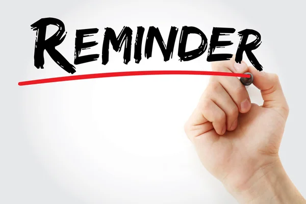 Hand writing Reminder with marker — Stock Photo, Image