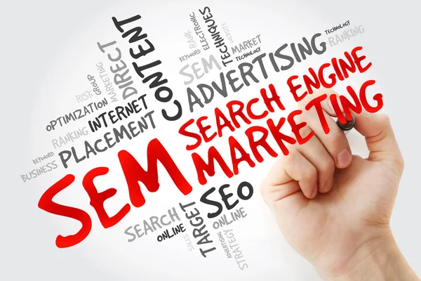 Hand writing SEM (Search Engine Marketing) — Stock Photo, Image