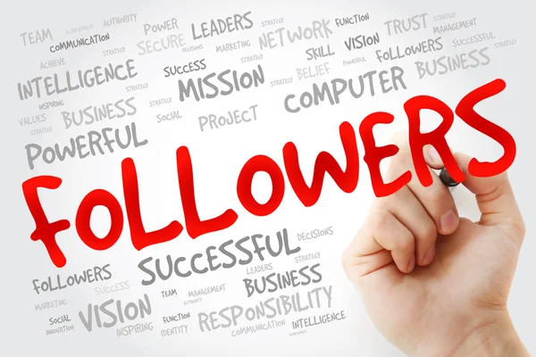 Hand writing FOLLOWERS with marker — Stock Photo, Image