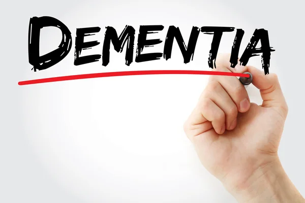 Ruční psaní demence se značkou — Stock fotografie