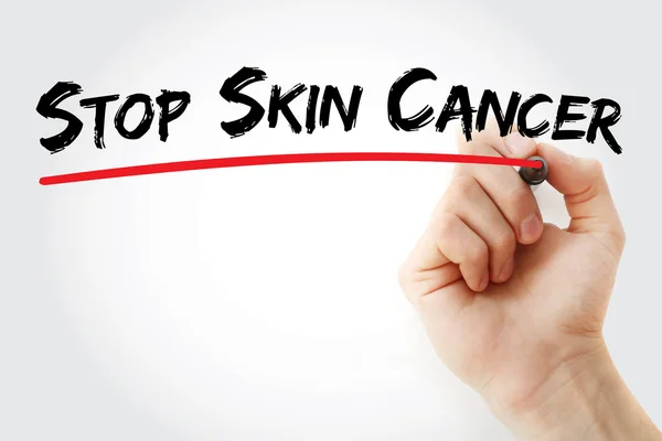 Ручное письмо Stop Skin Cancer — стоковое фото