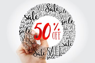 %50 Off Satılık Daire kelime bulutu yazma el