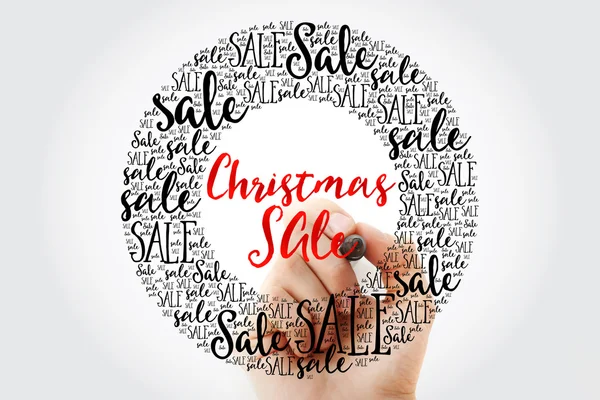 Vánoční prodej kruhu slovo mrak — Stock fotografie