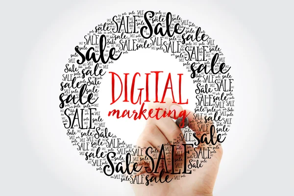 Hand writing Digital Marketing circle — Stock Photo, Image