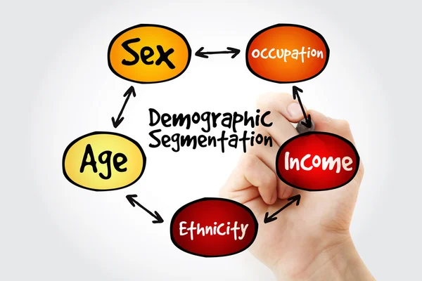 Escrita à mão Segmentação demográfica — Fotografia de Stock