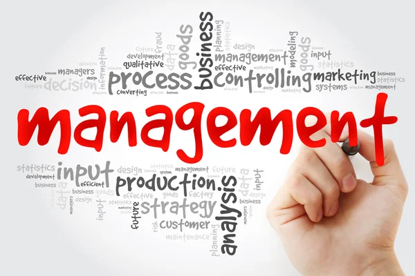 Kézi írás Management szó felhő — Stock Fotó