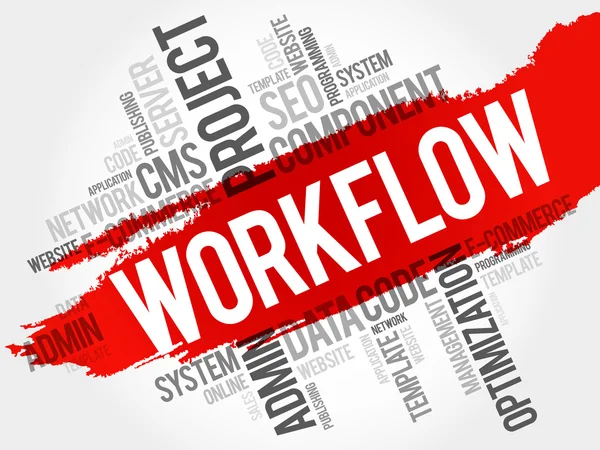 WORKFLOW palabra nube — Vector de stock