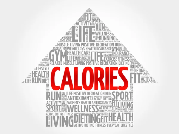 CALORIES arrow word cloud — Stock Vector