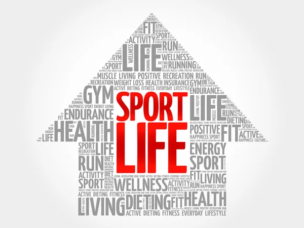 Sport Life arrow word cloud — Stock Vector