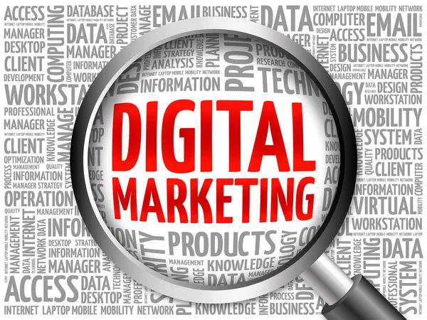 Parola di marketing digitale cloud — Foto Stock