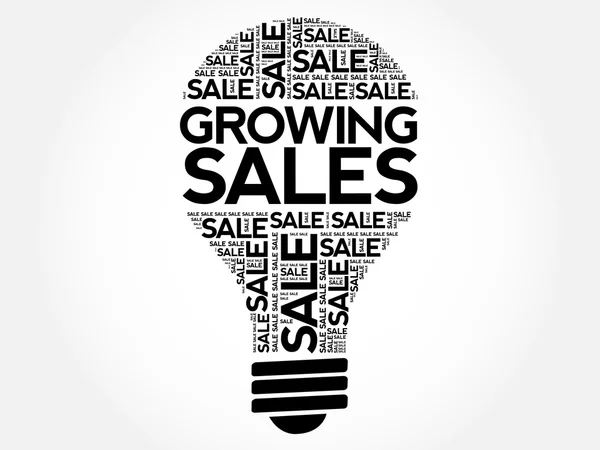 Growing Sales bulb word cloud — Stock Vector