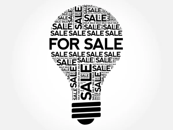 FOR SALE bulb word cloud — Stock Vector