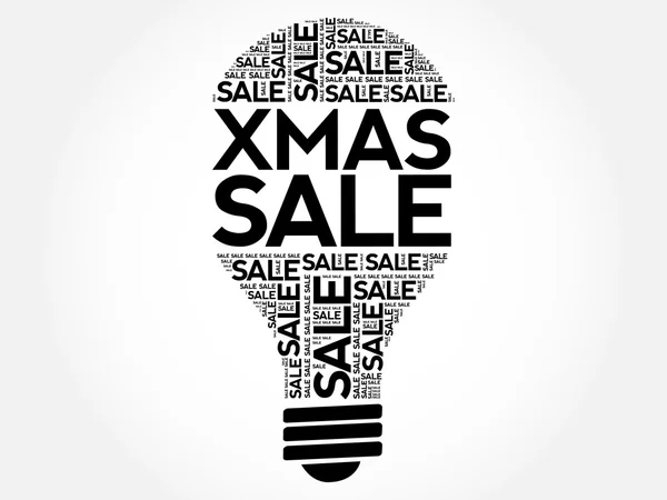 Xmas försäljning lampa word cloud — Stock vektor