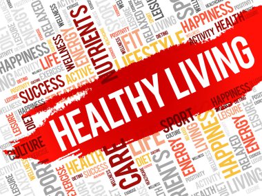 Sağlıklı yaşam kelime bulutu
