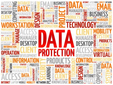 Data protection word cloud clipart