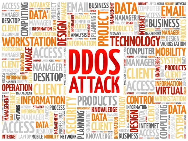 DDOS Attaque nuage de mots — Image vectorielle