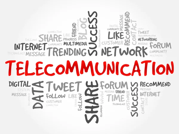 Telecommunicatie word cloud — Stockvector