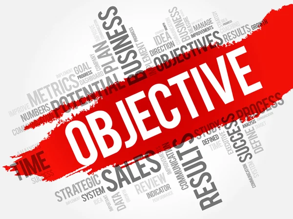 Objectieve word cloud — Stockvector