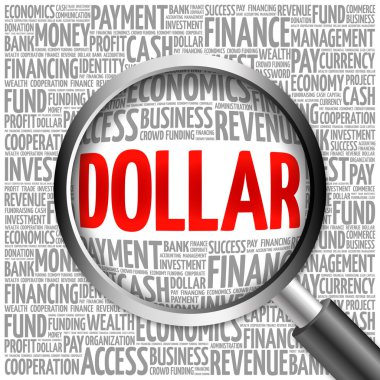 Büyüteç ile Doları kelime bulutu