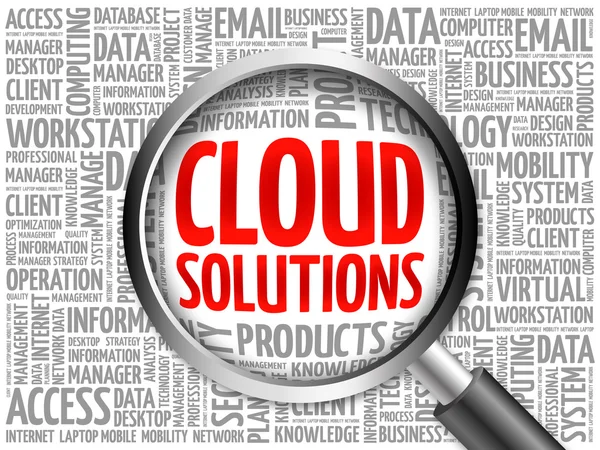 Cloud Solutions nube de palabras — Foto de Stock