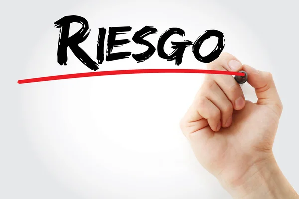 Escritura a mano Riesgo (español para Riesgo) ) —  Fotos de Stock