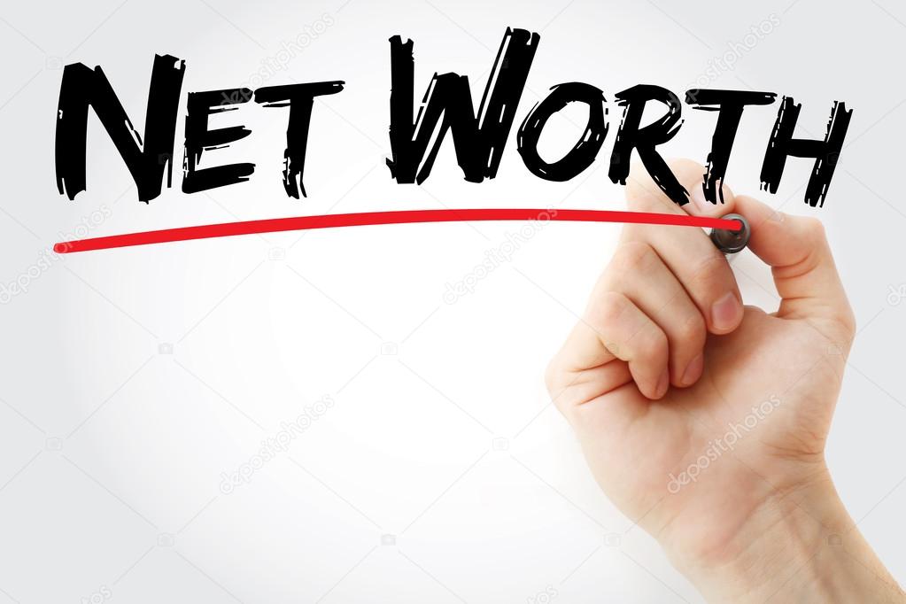 Hand writing Net Worth with marker