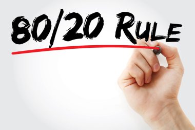 80 yazma el işareti ile 20 kuralı