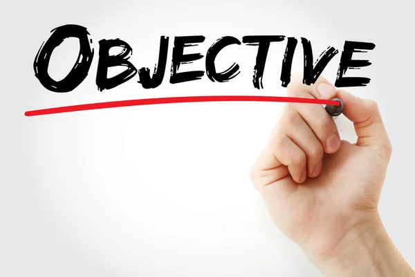 Hand writing Objective with marker — Stock Photo, Image