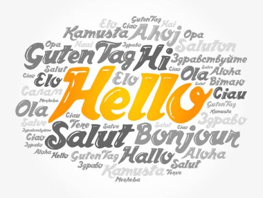 Merhaba kelime bulut dünyanın farklı dillerinde, arka plan konsepti