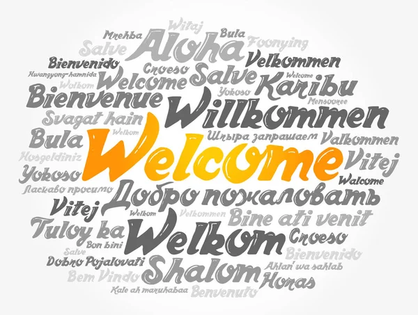 Welcome Word Cloud Different Languages Conceptual Background — Stock Vector