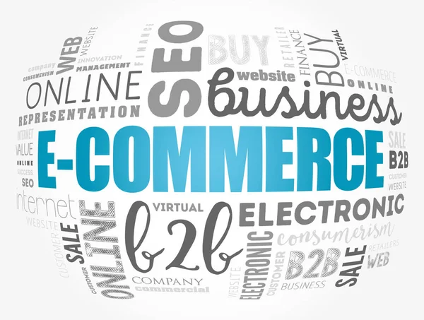 Commerce Mot Cloud Collage Business Concept Background — Image vectorielle