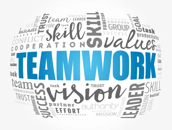Teamwork Woord Cloud Collage Business Concept Achtergrond — Stockvector