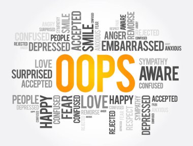 OPS kelime bulut kolajı, sosyal konsept arka plan