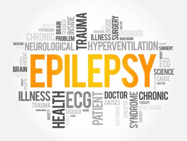 Epilepsi kelimesi bulut kolajı, sağlık konsepti geçmişi