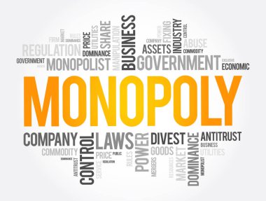 Monopoly kelime bulut kolajı, iş konsepti geçmişi