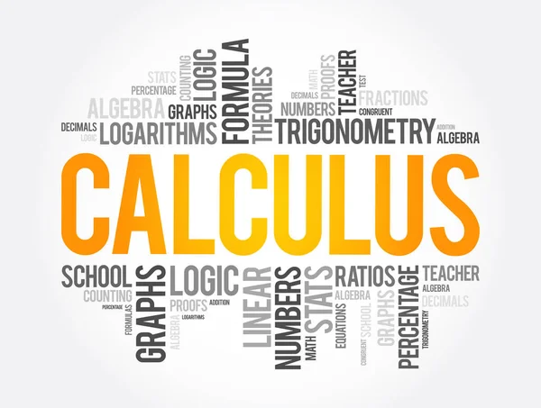 Kalkulator Słowo Chmura Collage Wykształcenie Pojęcie Tło — Wektor stockowy
