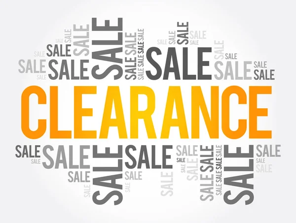 Clearance Sprzedaży Słowa Chmura Biznes Koncepcja Tła — Wektor stockowy