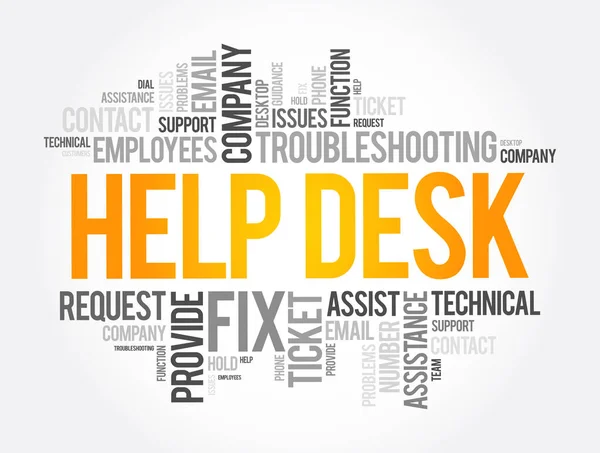 Help Desk Szó Felhő Kollázs Üzleti Koncepció Háttér — Stock Vector