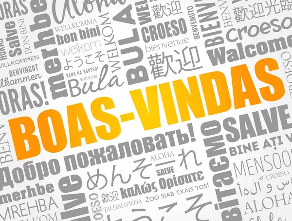Boas Vindas Brezilya Portekizcesine Hoşgeldiniz Sözcük Bulutu Farklı Dillerde — Stok Vektör