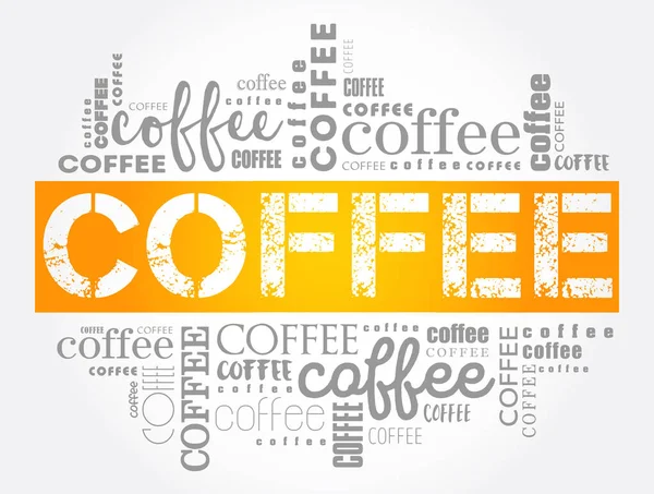 Kaffe Ord Moln Collage Konst Koncept Bakgrund — Stock vektor