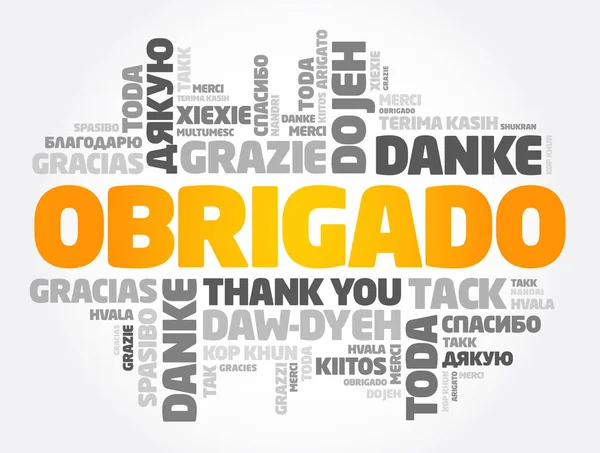 Obrigado Дякую Португальською — стоковий вектор