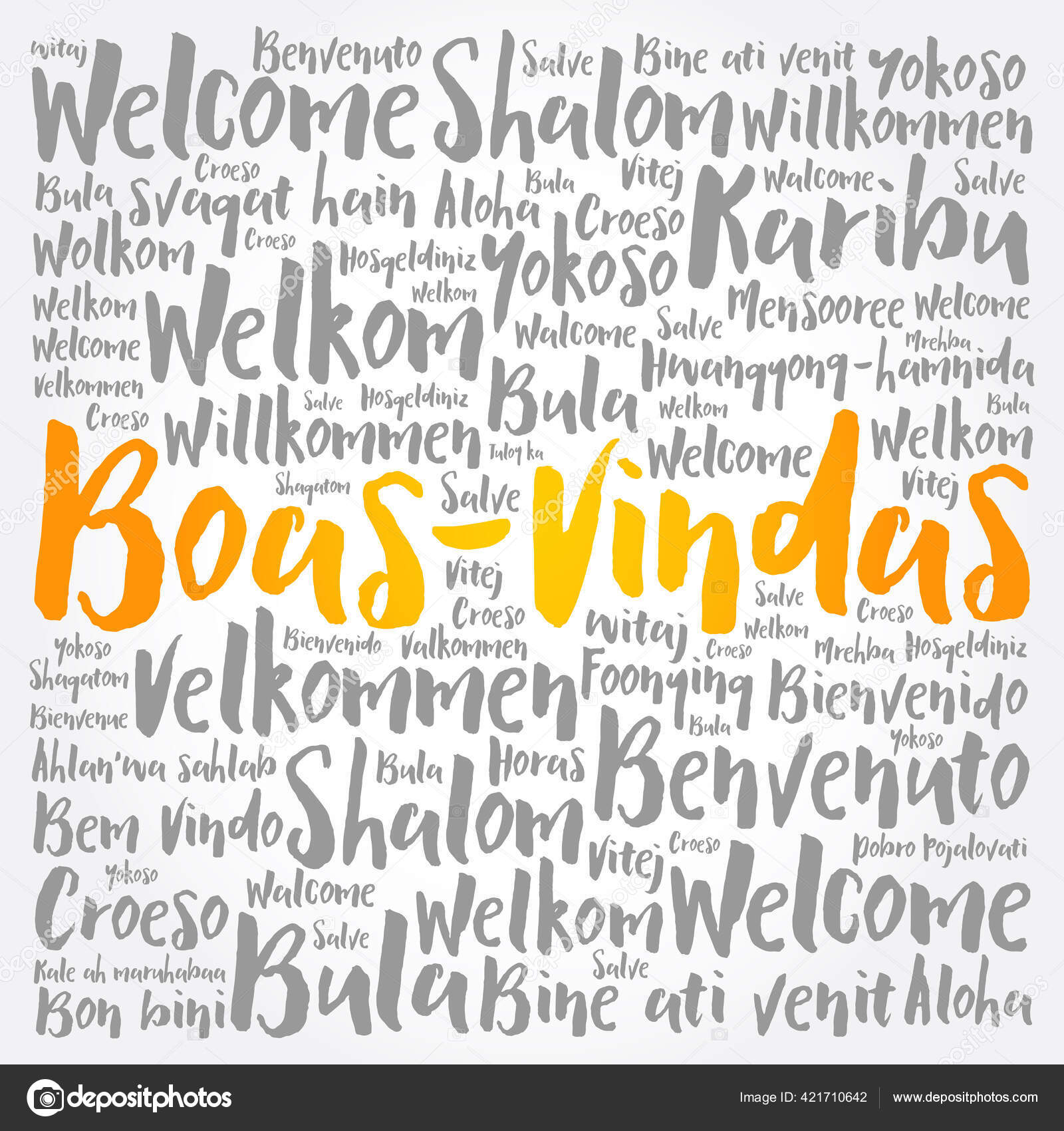 Boas Vindas Bienvenue Portugais Brésilien Nuage Mots Dans Différentes Langues image vectorielle