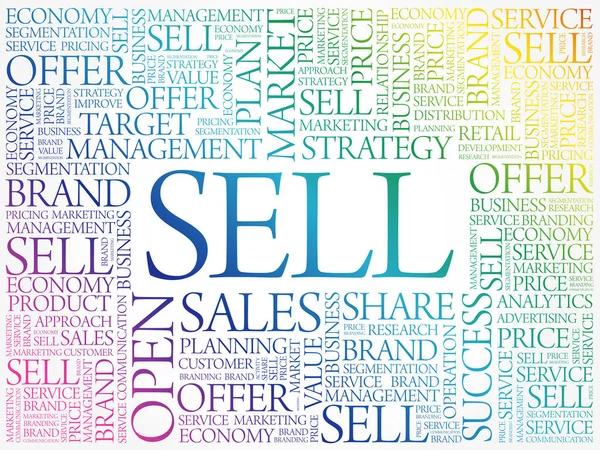 Sell Word Cloud Collage Business Concept Background — Stock Vector