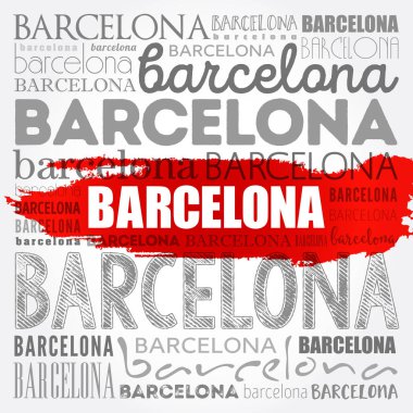 Barselona duvar kağıdı kelime bulutu, seyahat kavramı geçmişi