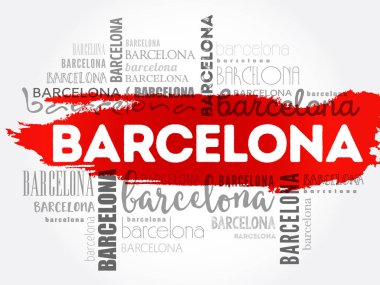 Barselona duvar kağıdı kelime bulutu, seyahat kavramı geçmişi