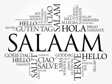 SALAAM (Farsça Merhaba, Farsça) dünyanın farklı dillerinde kelime bulutu
